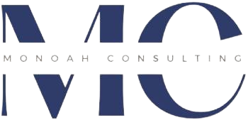 A green background with blue letters that say " noah consulting ".